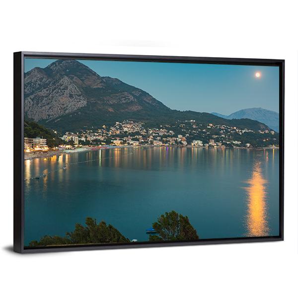 Sutomore Night View From The Mountain Canvas Wall Art-3 Horizontal-Gallery Wrap-25" x 16"-Tiaracle