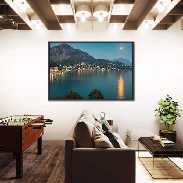 Sutomore Night View From The Mountain Canvas Wall Art-3 Horizontal-Gallery Wrap-25" x 16"-Tiaracle