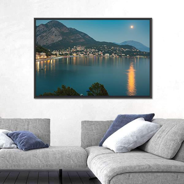 Sutomore Night View From The Mountain Canvas Wall Art-3 Horizontal-Gallery Wrap-25" x 16"-Tiaracle