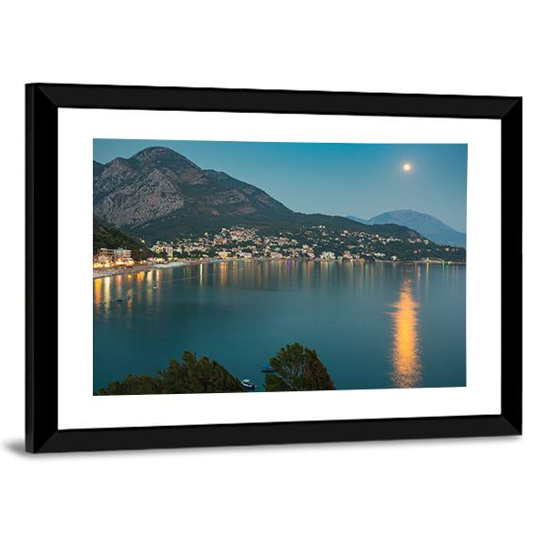 Sutomore Night View From The Mountain Canvas Wall Art-3 Horizontal-Gallery Wrap-25" x 16"-Tiaracle