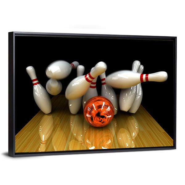 Swirling Strike In Bowling Canvas Wall Art-3 Horizontal-Gallery Wrap-25" x 16"-Tiaracle