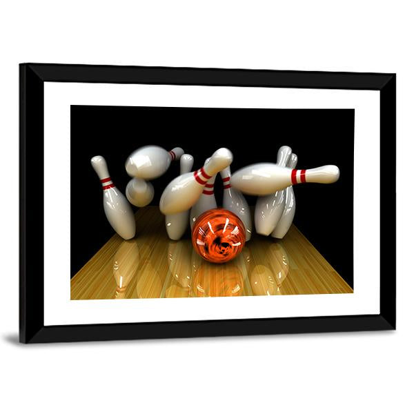 Swirling Strike In Bowling Canvas Wall Art-3 Horizontal-Gallery Wrap-25" x 16"-Tiaracle
