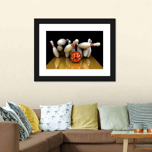 Swirling Strike In Bowling Canvas Wall Art-5 Horizontal-Gallery Wrap-22" x 12"-Tiaracle