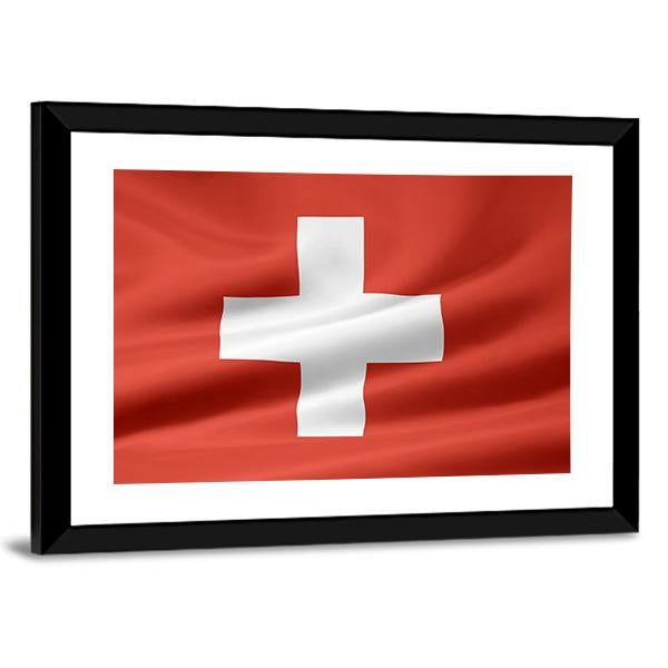 Switzerland Flag Canvas Wall Art-5 Horizontal-Gallery Wrap-22" x 12"-Tiaracle