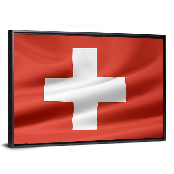 Switzerland Flag Canvas Wall Art-5 Horizontal-Gallery Wrap-22" x 12"-Tiaracle