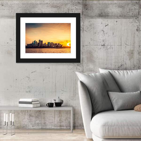 Sydney City View At Sunset Canvas Wall Art-5 Horizontal-Gallery Wrap-22" x 12"-Tiaracle