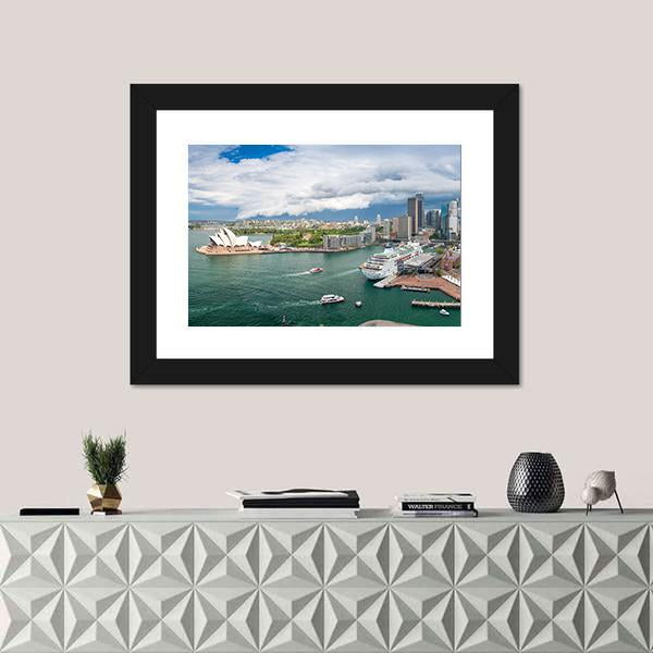 Sydney Harbour Area Canvas Wall Art-1 Piece-Framed Print-20" x 16"-Tiaracle