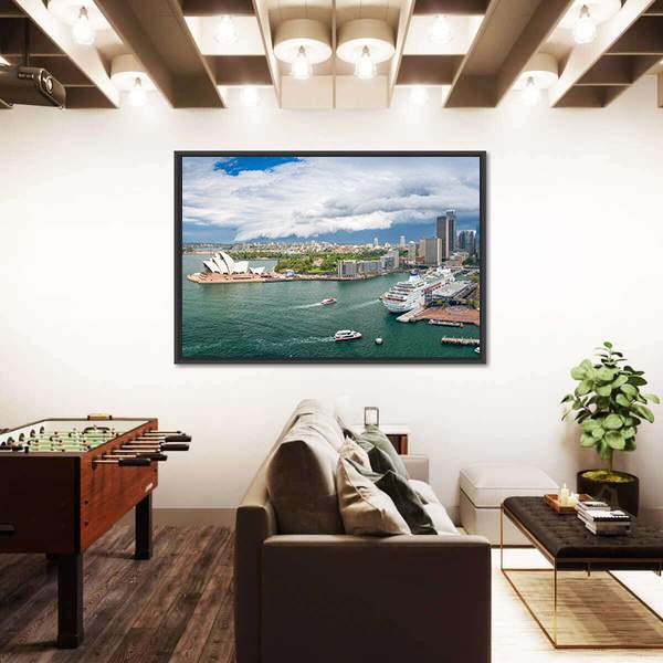 Sydney Harbour Area Canvas Wall Art-5 Horizontal-Gallery Wrap-22" x 12"-Tiaracle