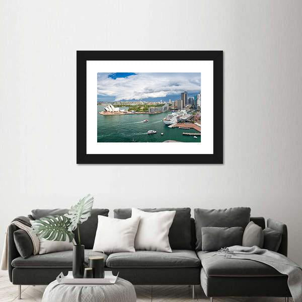 Sydney Harbour Area Canvas Wall Art-5 Horizontal-Gallery Wrap-22" x 12"-Tiaracle