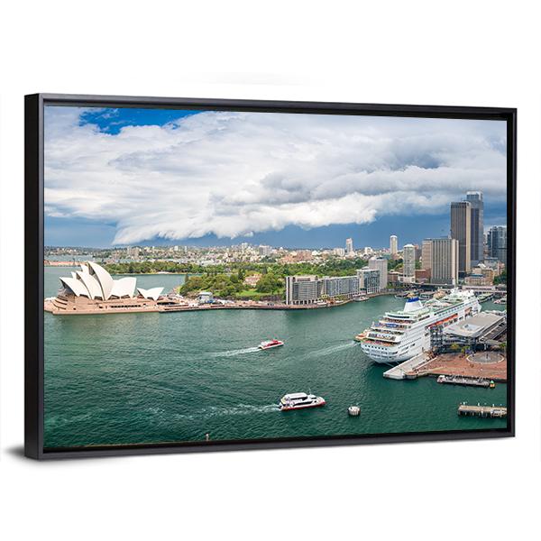 Sydney Harbour Area Canvas Wall Art-5 Horizontal-Gallery Wrap-22" x 12"-Tiaracle