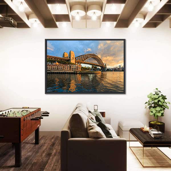 Sydney Harbour Bridge Canvas Wall Art-5 Horizontal-Gallery Wrap-22" x 12"-Tiaracle