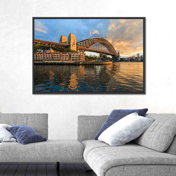 Sydney Harbour Bridge Canvas Wall Art-5 Horizontal-Gallery Wrap-22" x 12"-Tiaracle