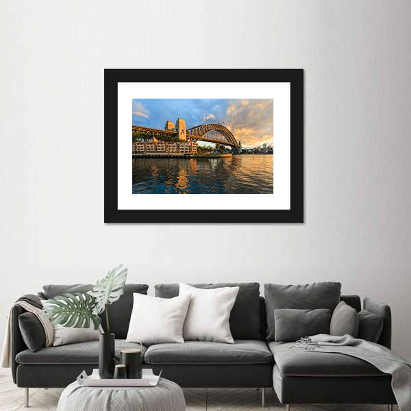 Sydney Harbour Bridge Canvas Wall Art-5 Horizontal-Gallery Wrap-22" x 12"-Tiaracle