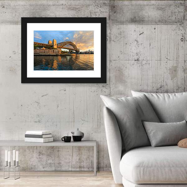 Sydney Harbour Bridge Canvas Wall Art-5 Horizontal-Gallery Wrap-22" x 12"-Tiaracle