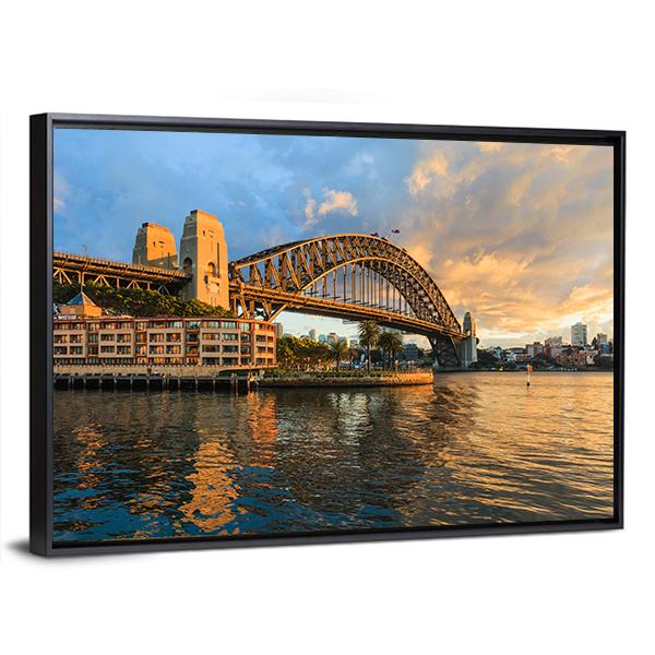 Sydney Harbour Bridge Canvas Wall Art-5 Horizontal-Gallery Wrap-22" x 12"-Tiaracle