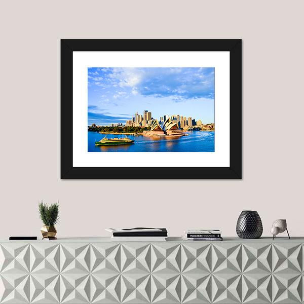 Sydney Opera Houses Canvas Wall Art-1 Piece-Framed Print-20" x 16"-Tiaracle