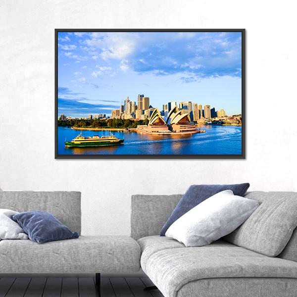 Sydney Opera Houses Canvas Wall Art-5 Horizontal-Gallery Wrap-22" x 12"-Tiaracle