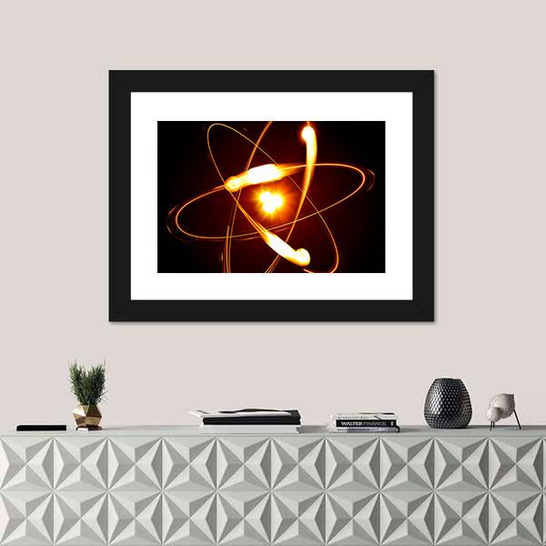 Symbol Of Atom Canvas Wall Art-1 Piece-Framed Print-20" x 16"-Tiaracle