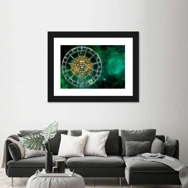 Symbol Of Leo Horoscope Canvas Wall Art-5 Horizontal-Gallery Wrap-22" x 12"-Tiaracle