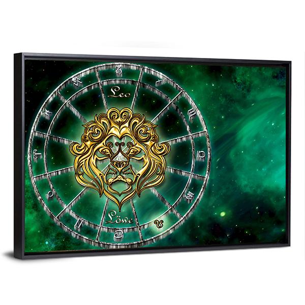 Symbol Of Leo Horoscope Canvas Wall Art-5 Horizontal-Gallery Wrap-22" x 12"-Tiaracle