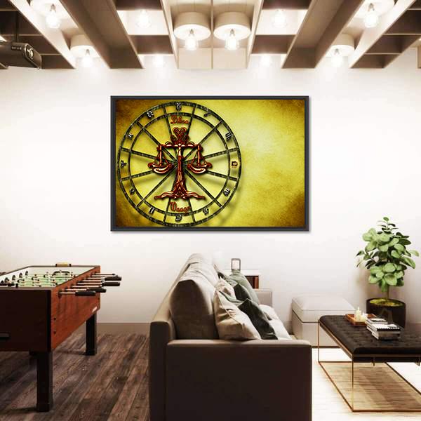 Symbol Of Libra Horoscope Canvas Wall Art-5 Horizontal-Gallery Wrap-22" x 12"-Tiaracle