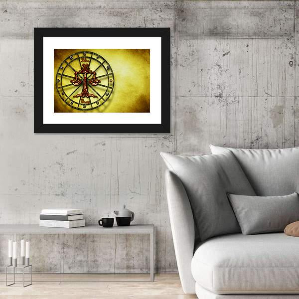Symbol Of Libra Horoscope Canvas Wall Art-5 Horizontal-Gallery Wrap-22" x 12"-Tiaracle
