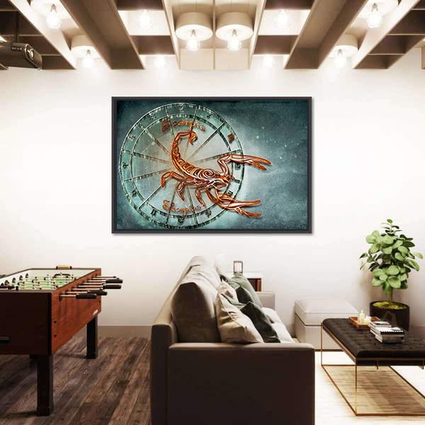 Symbol Of Scorpio Horoscope Canvas Wall Art-5 Horizontal-Gallery Wrap-22" x 12"-Tiaracle
