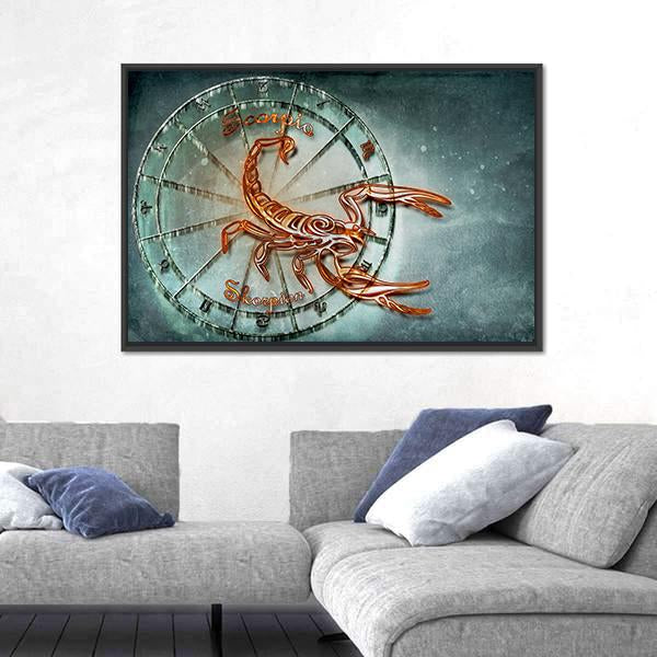 Symbol Of Scorpio Horoscope Canvas Wall Art-5 Horizontal-Gallery Wrap-22" x 12"-Tiaracle