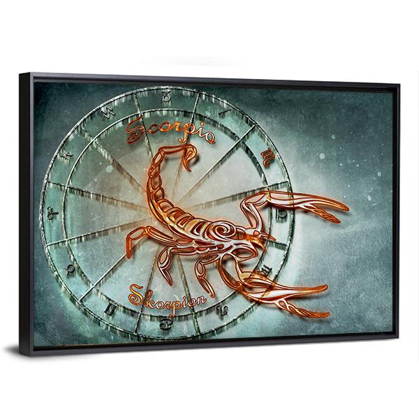 Symbol Of Scorpio Horoscope Canvas Wall Art-5 Horizontal-Gallery Wrap-22" x 12"-Tiaracle