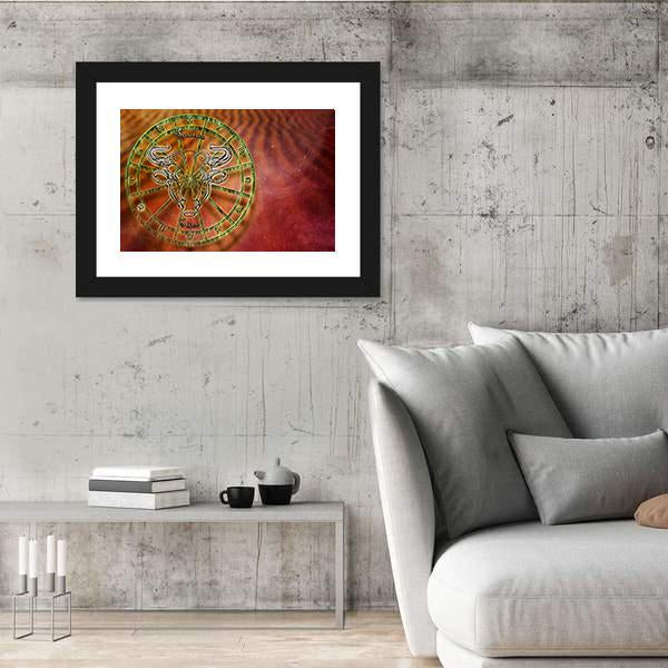 Symbol Of Taurus Horoscope Canvas Wall Art-5 Horizontal-Gallery Wrap-22" x 12"-Tiaracle