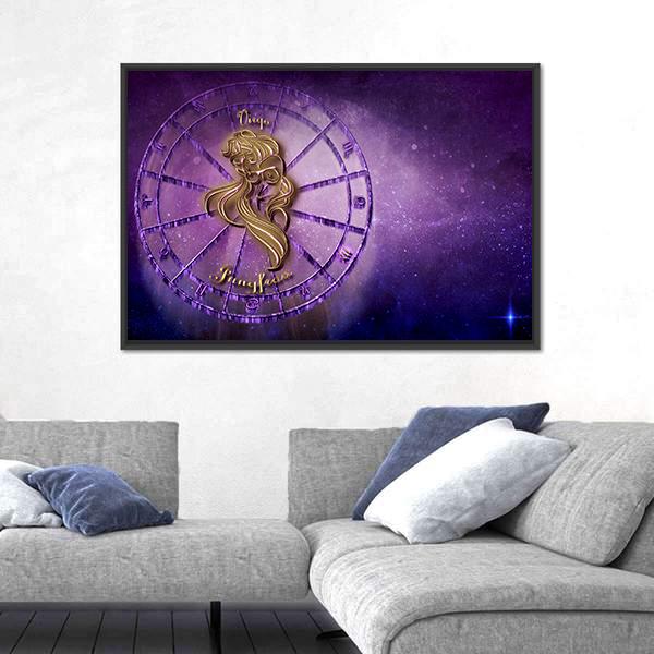 Symbol Of Virgo Horoscope Canvas Wall Art-5 Horizontal-Gallery Wrap-22" x 12"-Tiaracle