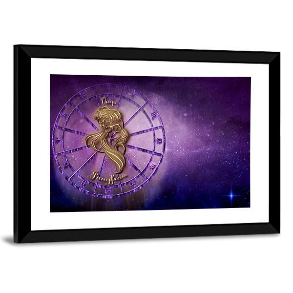 Symbol Of Virgo Horoscope Canvas Wall Art-5 Horizontal-Gallery Wrap-22" x 12"-Tiaracle