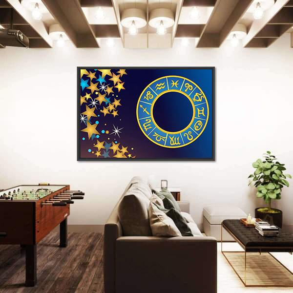 Symbol Of Zodiac Canvas Wall Art-5 Horizontal-Gallery Wrap-22" x 12"-Tiaracle