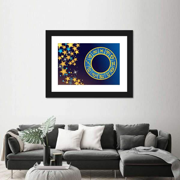 Symbol Of Zodiac Canvas Wall Art-5 Horizontal-Gallery Wrap-22" x 12"-Tiaracle