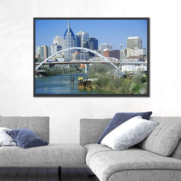 TN Skyline Canvas Wall Art-5 Horizontal-Gallery Wrap-22" x 12"-Tiaracle