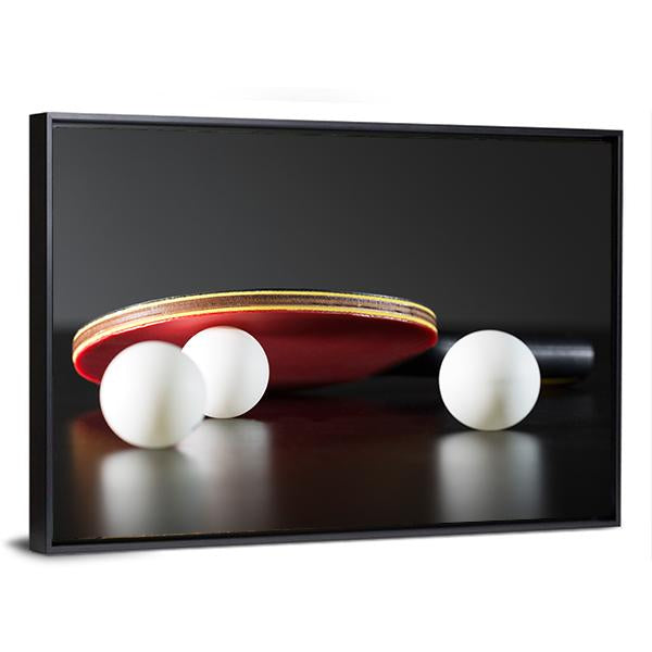 Table Tennis Racket And Balls On Dark Table Canvas Wall Art-5 Horizontal-Gallery Wrap-22&quot; x 12&quot;-Tiaracle