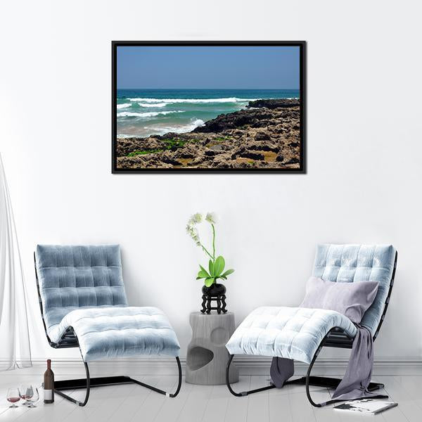 Taghazout Bay Morocco Canvas Wall Art-1 Piece-Floating Frame-24" x 16"-Tiaracle