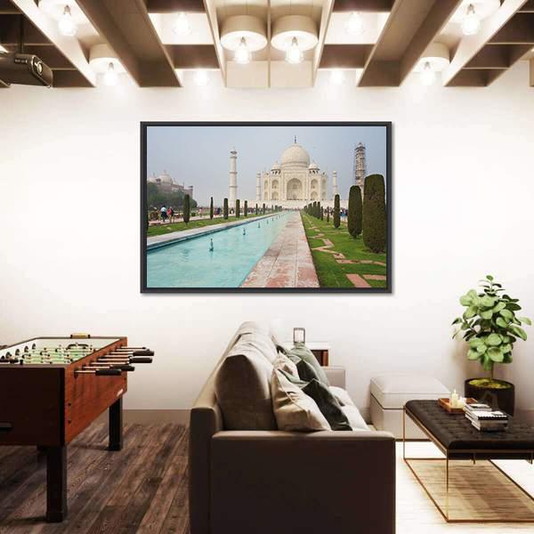 Taj Mahal View Canvas Wall Art-5 Horizontal-Gallery Wrap-22" x 12"-Tiaracle