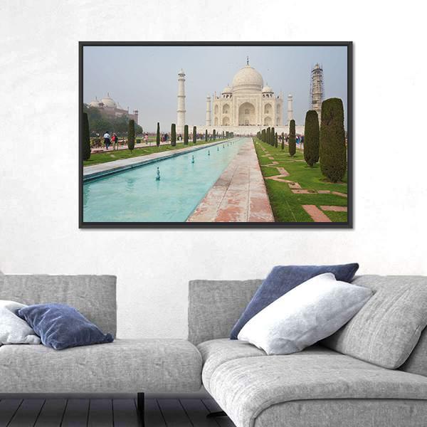 Taj Mahal View Canvas Wall Art-5 Horizontal-Gallery Wrap-22" x 12"-Tiaracle