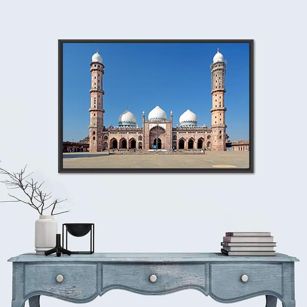 Taj-Ul Masjid India Canvas Wall Art-1 Piece-Floating Frame-36" x 24"-Tiaracle