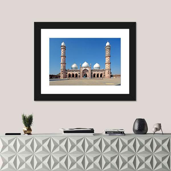 Taj-Ul Masjid India Canvas Wall Art-1 Piece-Framed Print-42" x 14"-Tiaracle