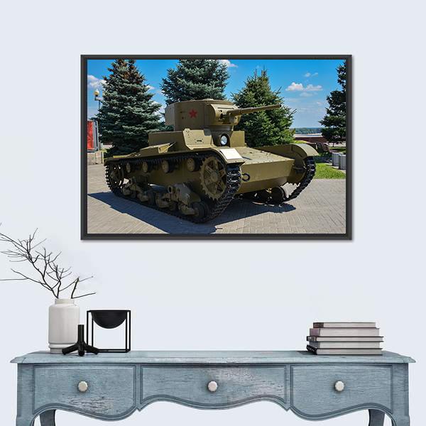 Tank Exhibition Russia Canvas Wall Art-1 Piece-Floating Frame-24" x 16"-Tiaracle