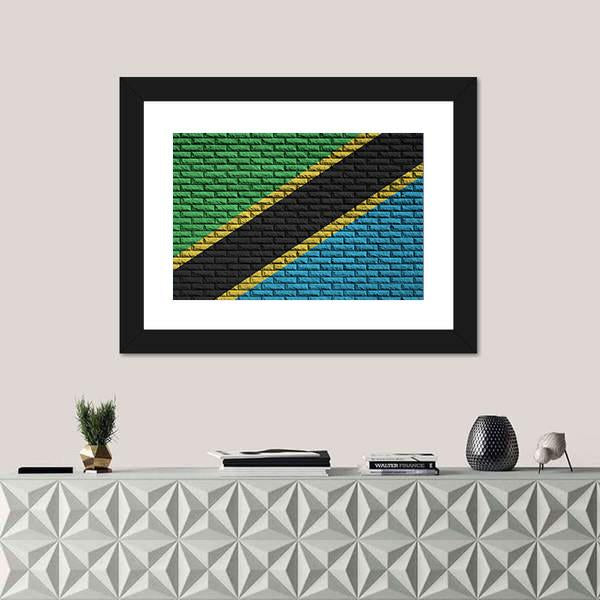 Tanzania Flag Canvas Wall Art-1 Piece-Framed Print-30" x 20"-Tiaracle