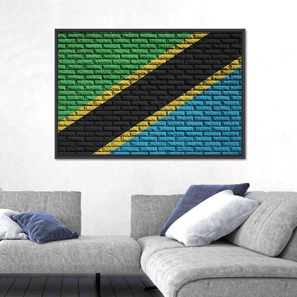 Tanzania Flag Canvas Wall Art-5 Horizontal-Gallery Wrap-22" x 12"-Tiaracle