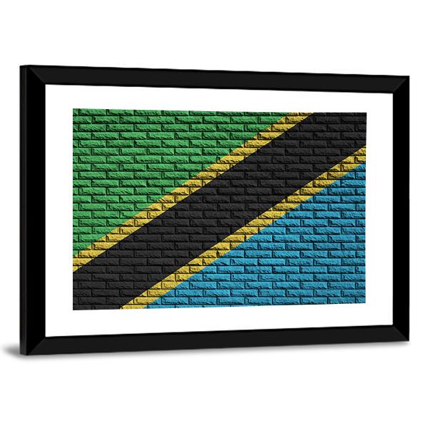 Tanzania Flag Canvas Wall Art-5 Horizontal-Gallery Wrap-22" x 12"-Tiaracle