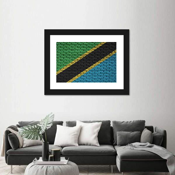 Tanzania Flag Canvas Wall Art-5 Horizontal-Gallery Wrap-22" x 12"-Tiaracle