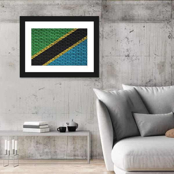 Tanzania Flag Canvas Wall Art-5 Horizontal-Gallery Wrap-22" x 12"-Tiaracle