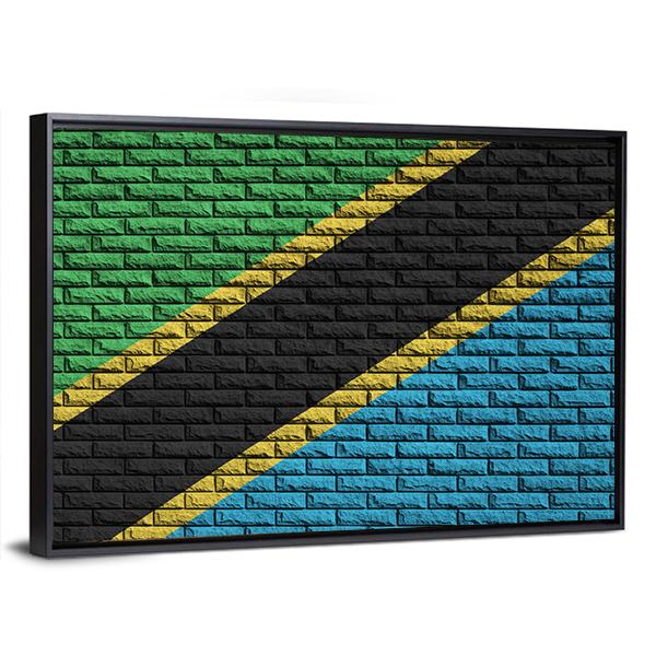 Tanzania Flag Canvas Wall Art-5 Horizontal-Gallery Wrap-22" x 12"-Tiaracle