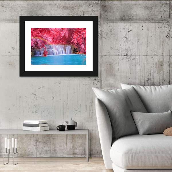 Tat Kuang Si Waterfalls At Luang Prabang Laos Canvas Wall Art-5 Horizontal-Gallery Wrap-22" x 12"-Tiaracle