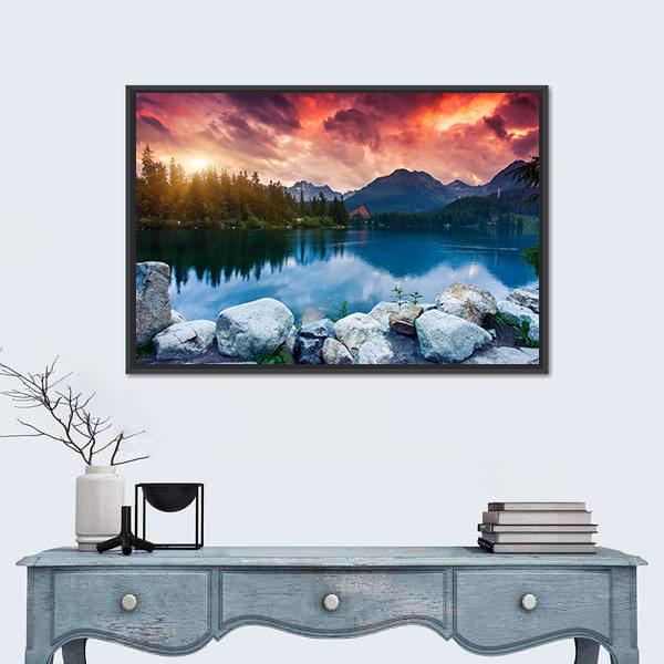Tatra Dramatic Overcast Canvas Wall Art-1 Piece-Floating Frame-24" x 16"-Tiaracle